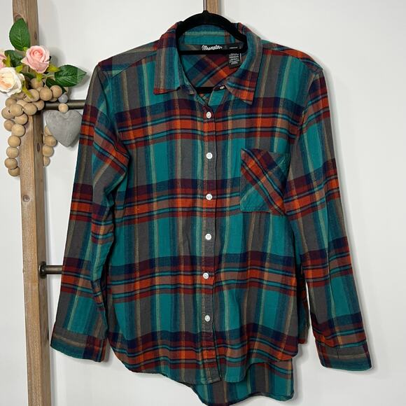 Wrangler Retro Plaid Button Up Long Sleeve Shirt Size Small - Picture 2 of 7